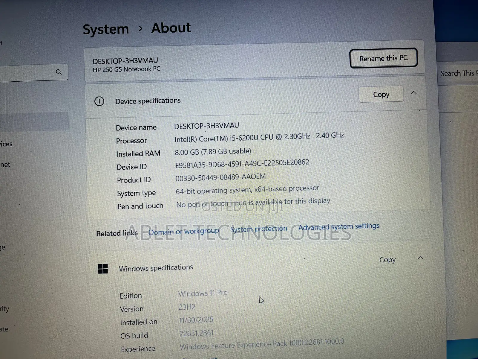 Laptop HP 250 G5 8GB Intel Core I5 SSD 256GB