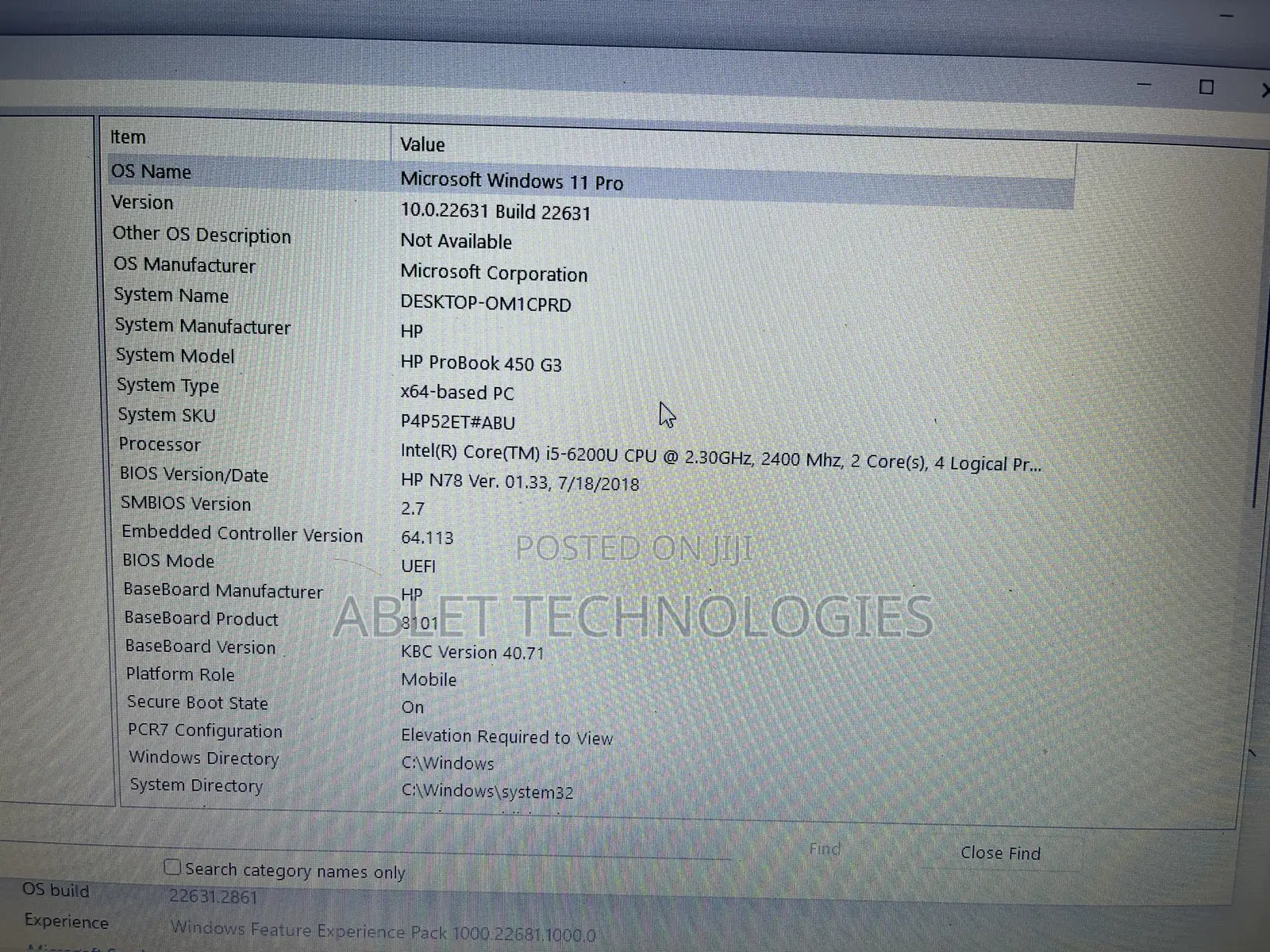 Laptop HP ProBook 450 G3 8GB Intel Core I5 HDD+SSD 500GB