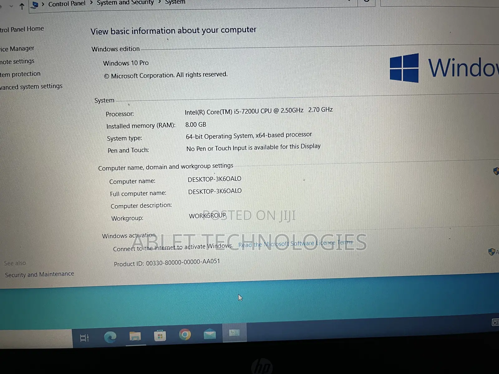 Laptop HP 250 G6 8GB Intel Core I5 SSD 256GB