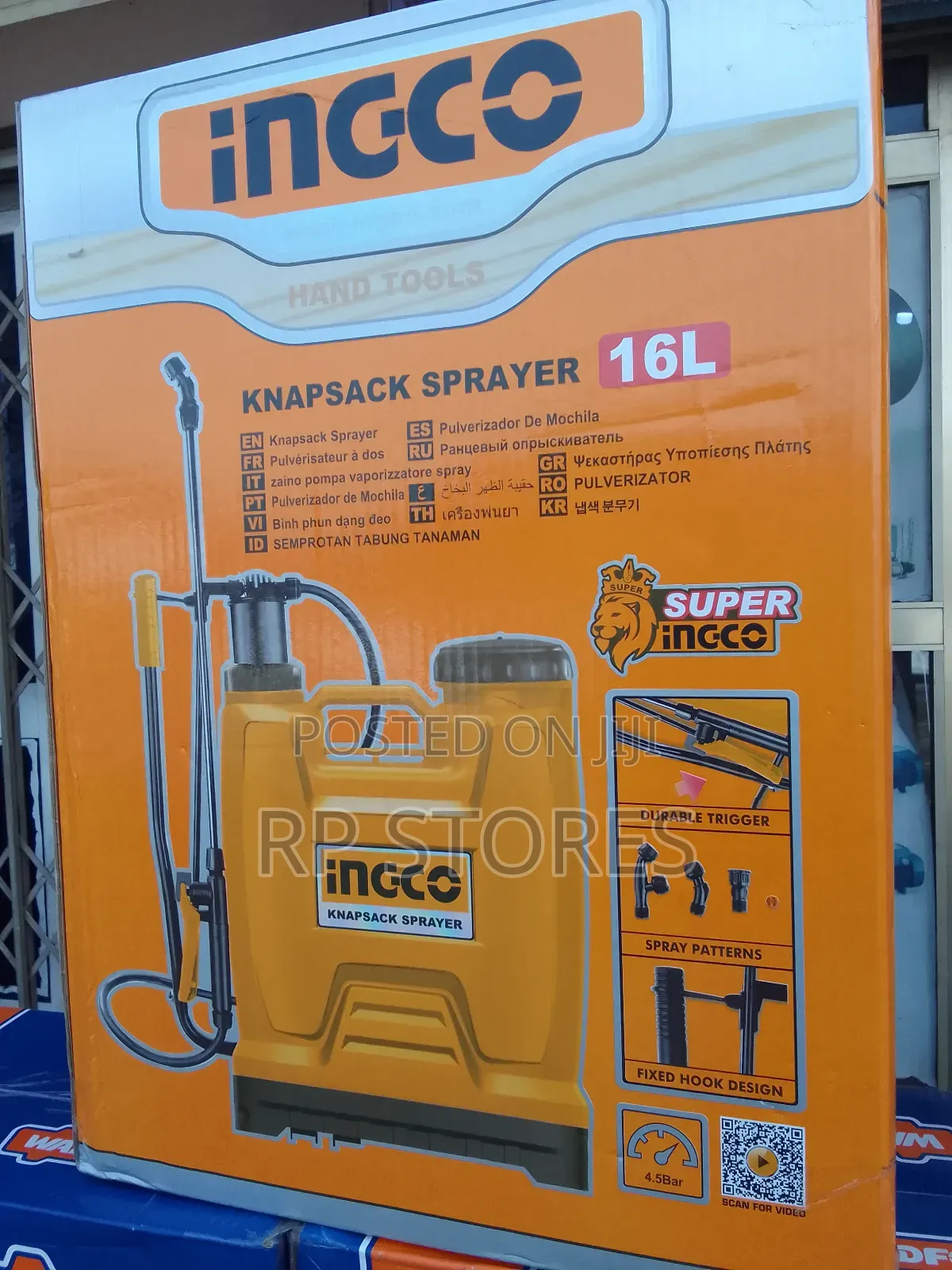 Ingco Knapsack Sprayer 16l With 3nozzles