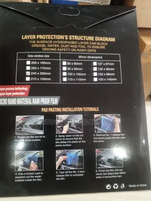 Anti-Rain Film for Car Mirrors