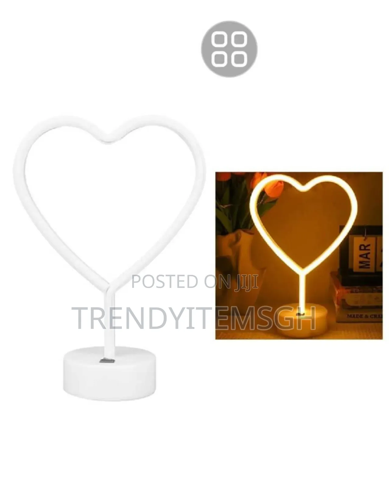 3d Heart Shape Neon Led Light Romantic Table Lamp