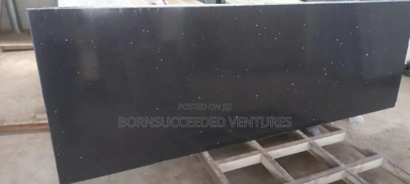 9ft by 3ft Diamond Black Quartz Stones