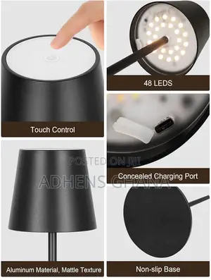 Cordless Led Table Lamp, Rechargeable 4000mah Battery, Touch Dimming