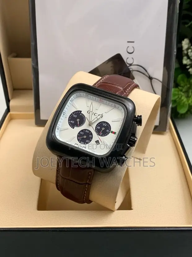Genuine Leather Strap Gucci Designer Watch for sale - Joeytech