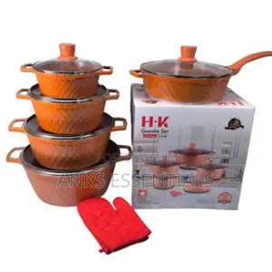 12-Piece Granite Kitchen Set – Pots, Pans Lids Included