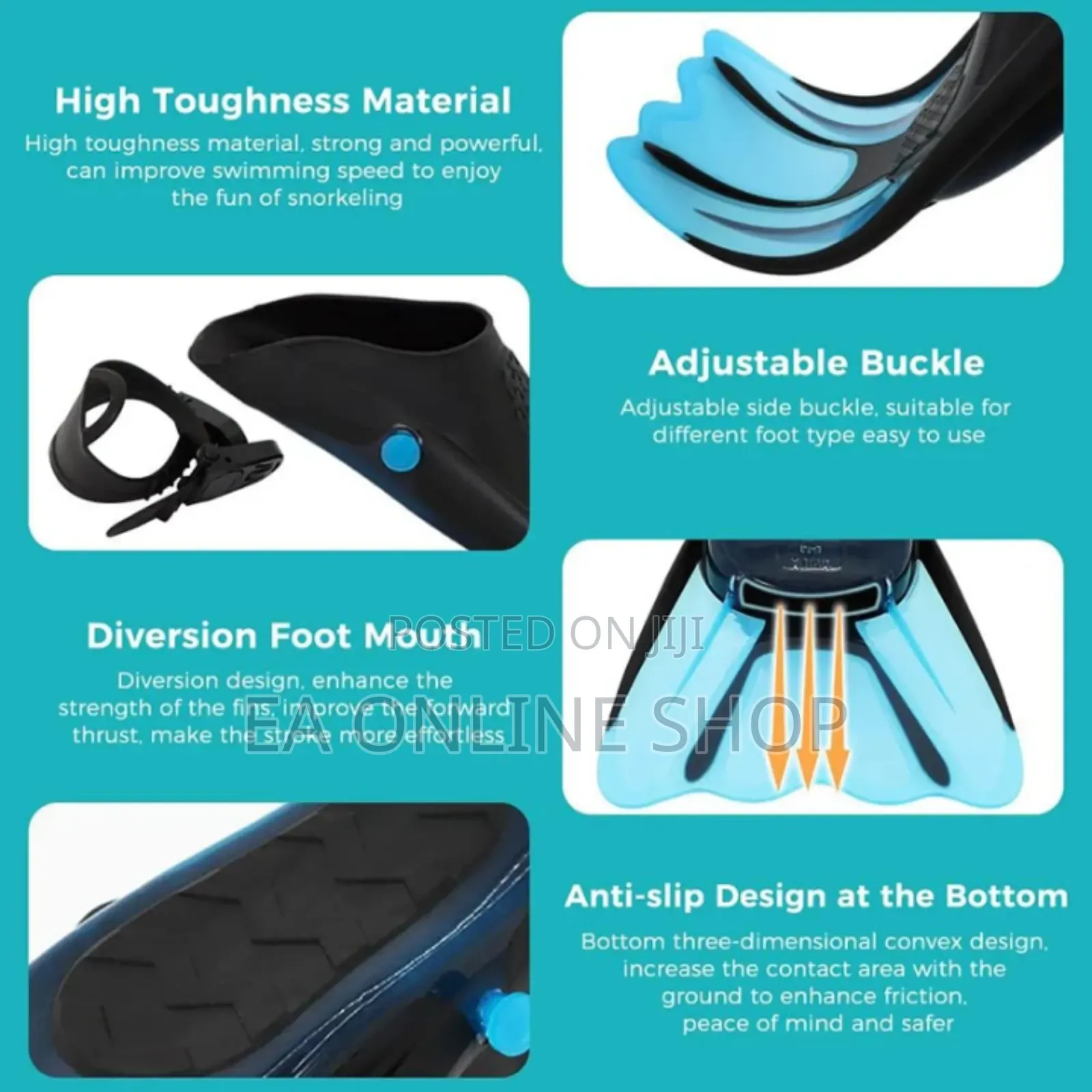Short Fins Silicone Swimming Diving Flippers