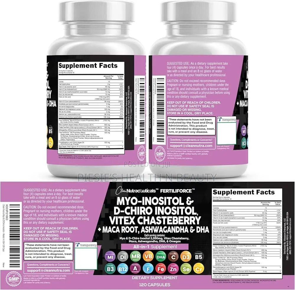 Clean Nutraceuticals Myo-Inositol D-Chiro Inositol 2050mg Fertility