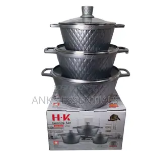 Complete 12-Piece Granite Cookware Set – Pots, Pans, and Lids