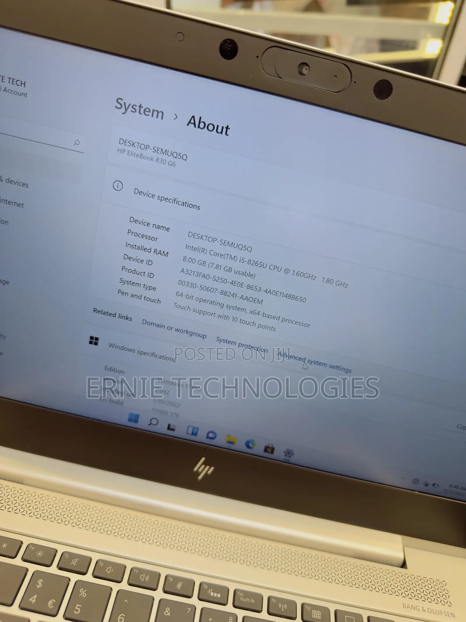 Laptop HP EliteBook 830 G6 8GB Intel Core i5 SSD 256GB