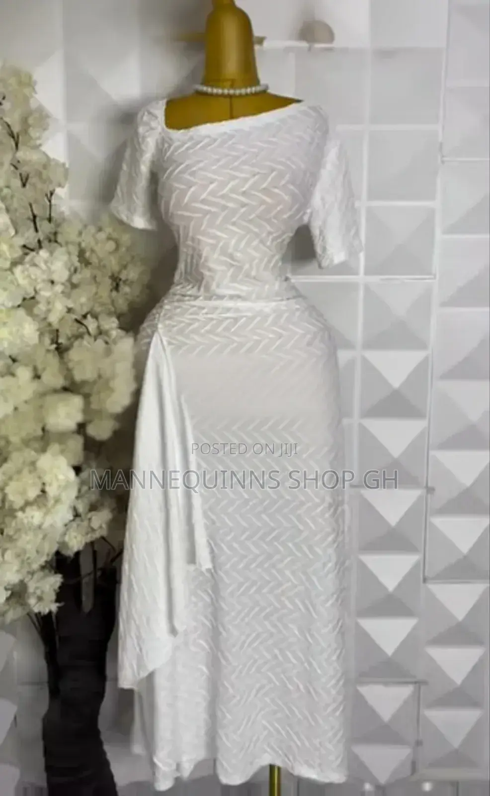 White Long Classy Dress Available