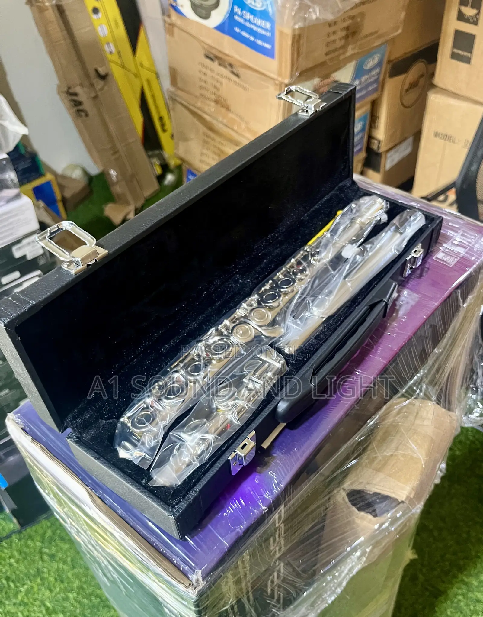 Metallic Flute With Case