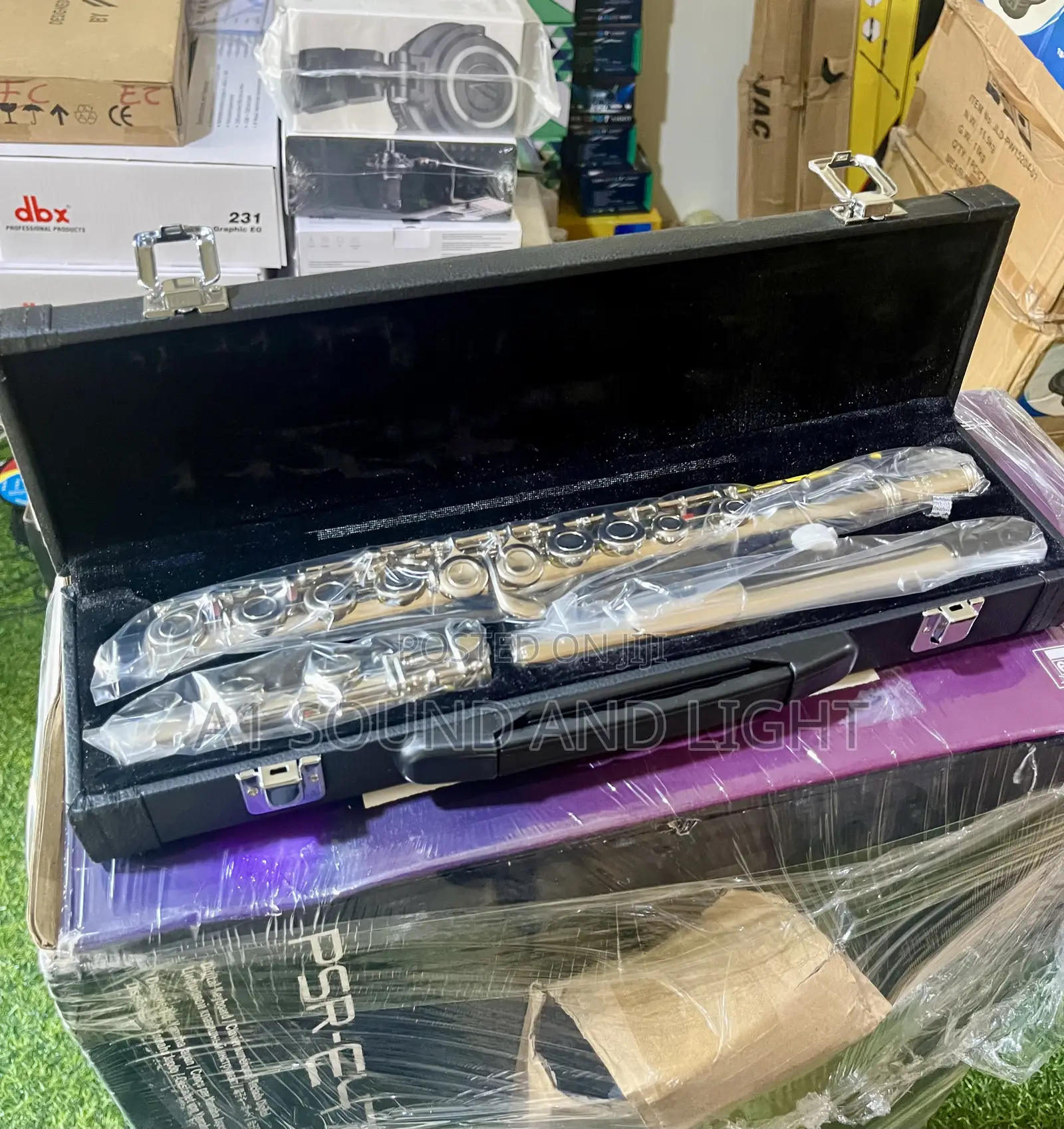 Metallic Flute With Case
