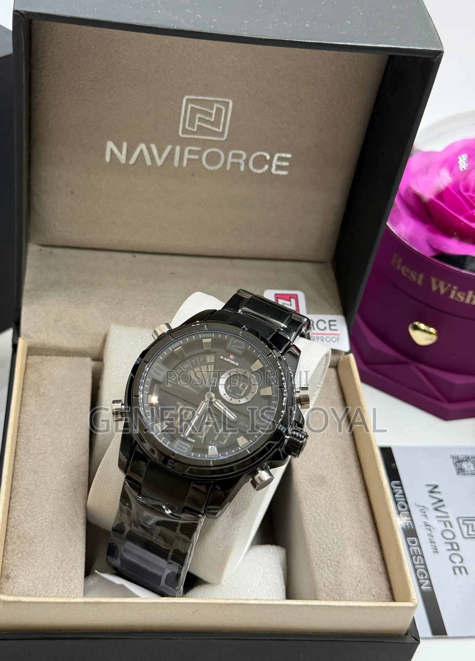Naviforce Multi Zone Gold Black Watch Stainless Steel