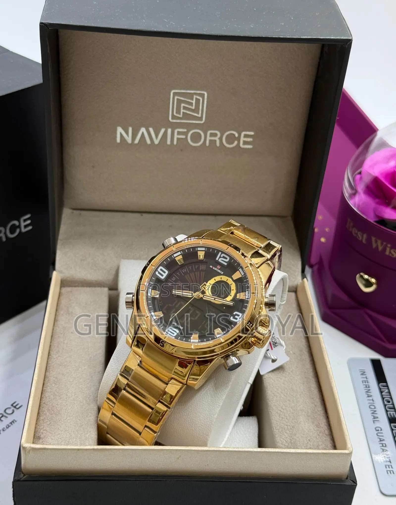 Naviforce Multi Zone Gold Black Watch Stainless Steel