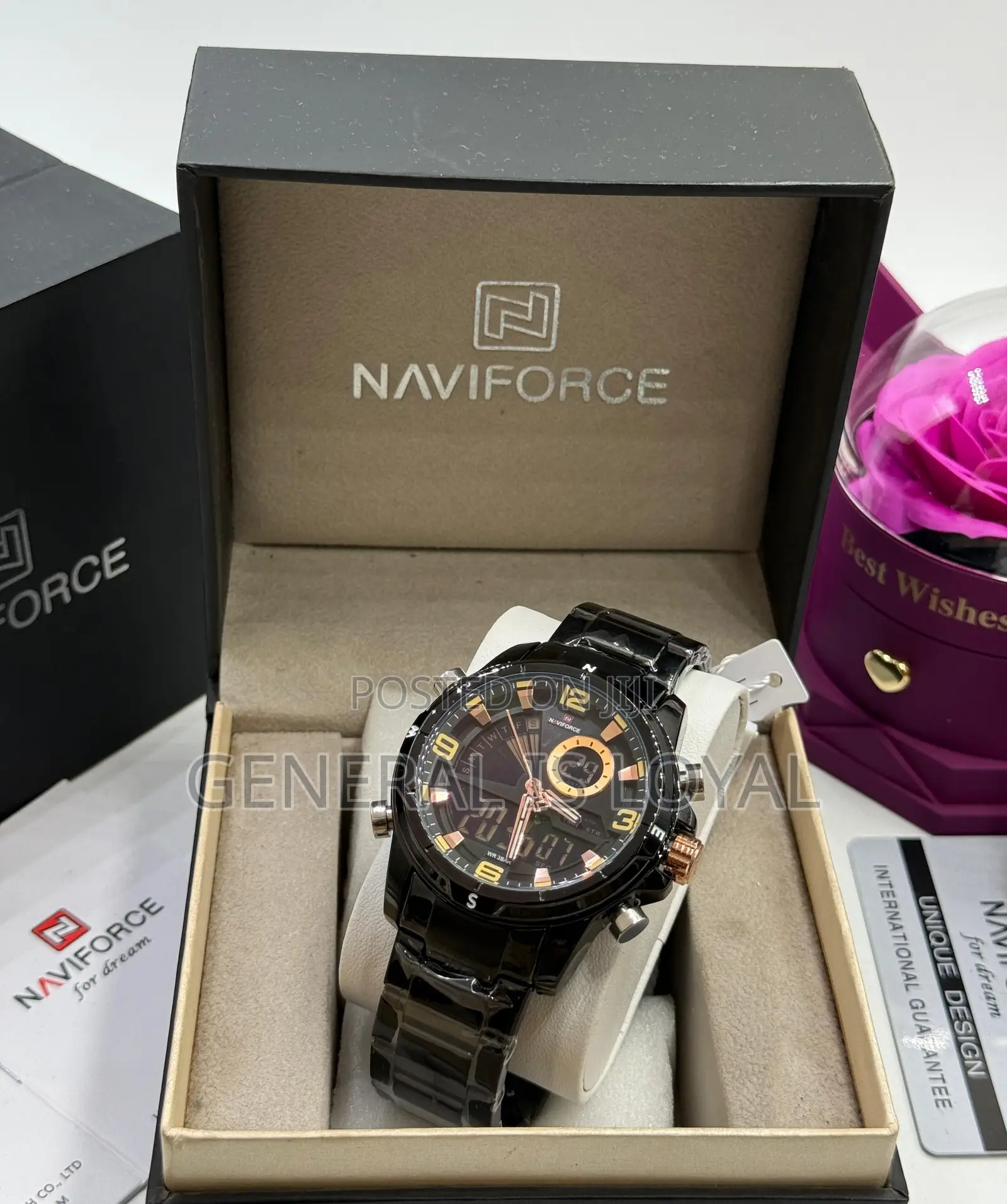 Naviforce Multi Zone Gold Black Watch Stainless Steel