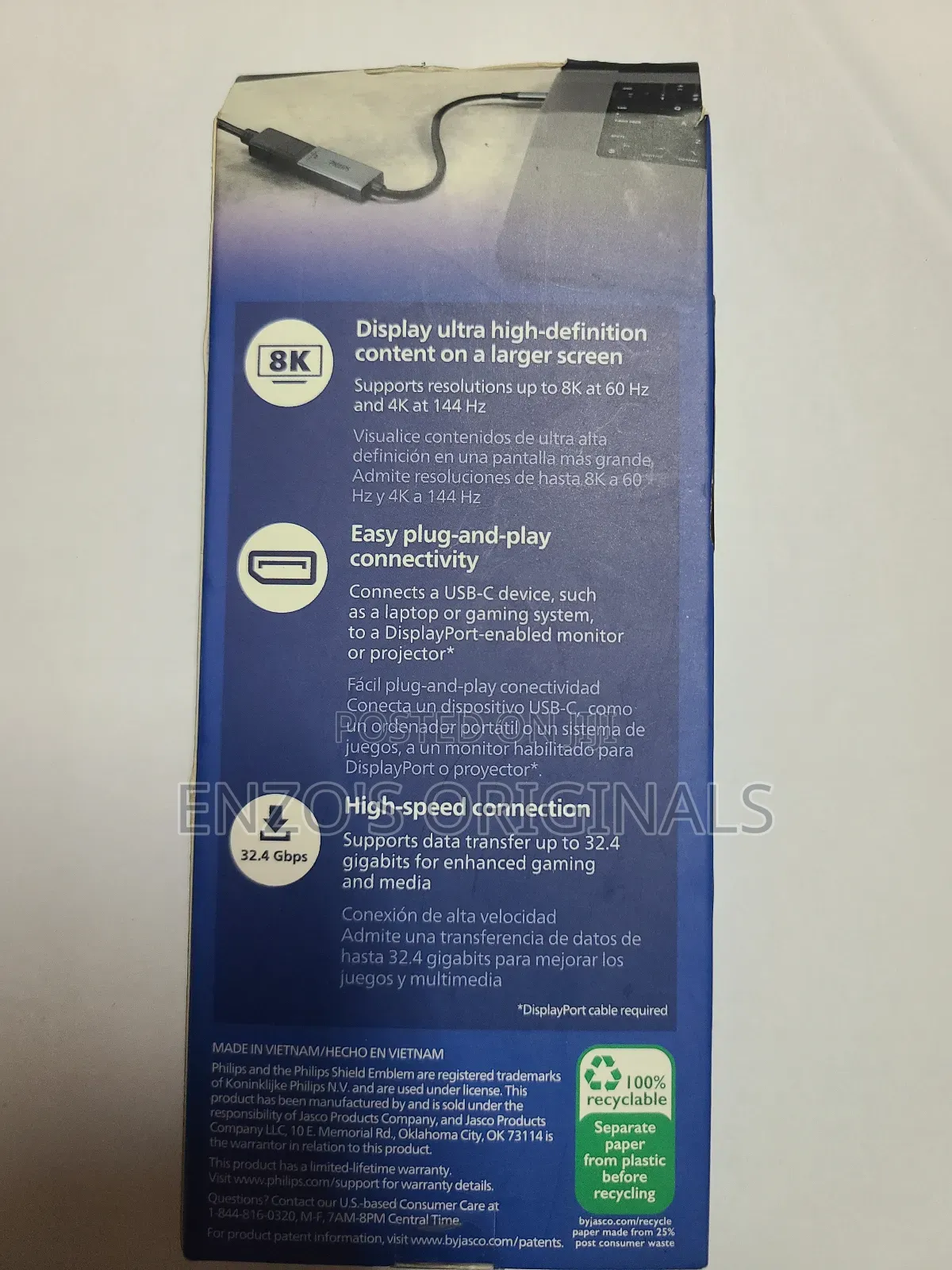 Type-c To 8k  Display Port Usb-c To Dp  Genuine Philips Branded New
