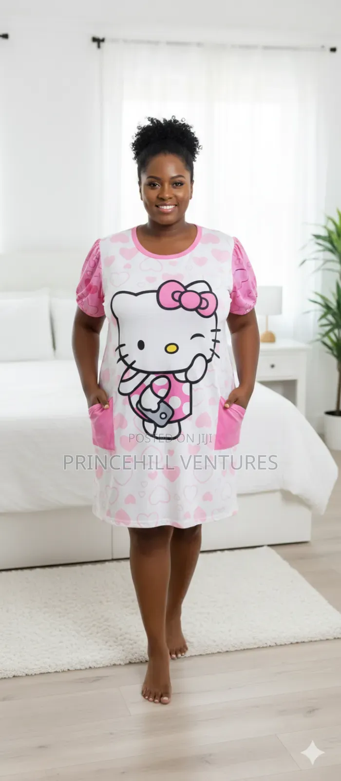 Free Size Nightwear / Night Wear/ Gown With Pocket