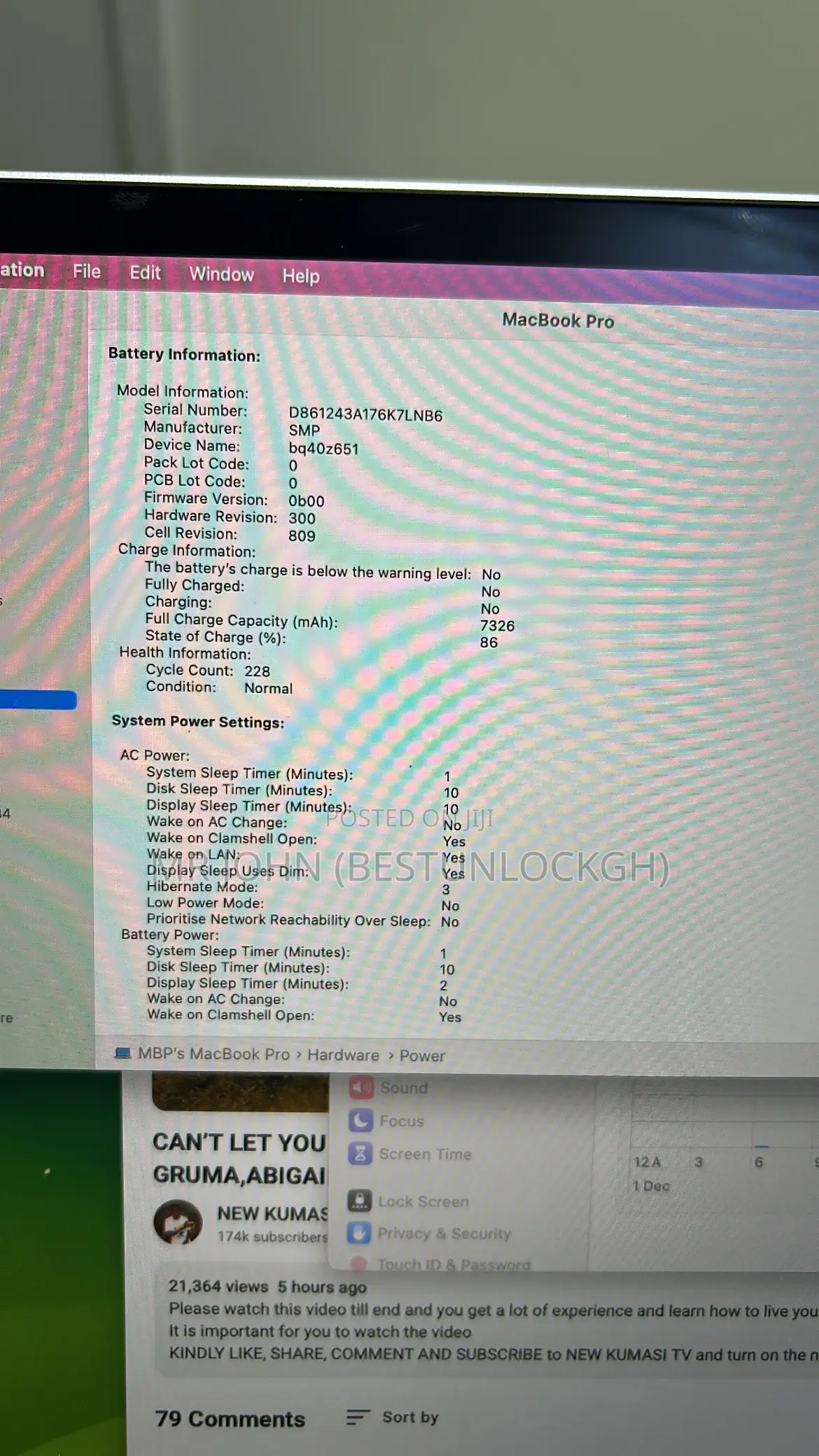 Laptop Apple MacBook Pro 2019 16GB Intel Core i7 SSD 512GB