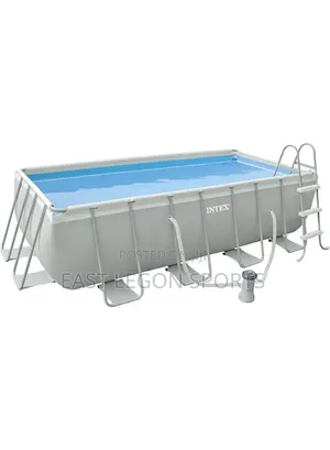 No Pump Regtangular Metal Frame Swimming Pool 14ft 402 Cm 4m No Ladder