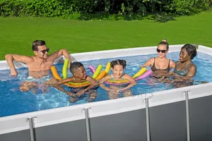No Pump Regtangular Metal Frame Swimming Pool 14ft 402 Cm 4m No Ladder