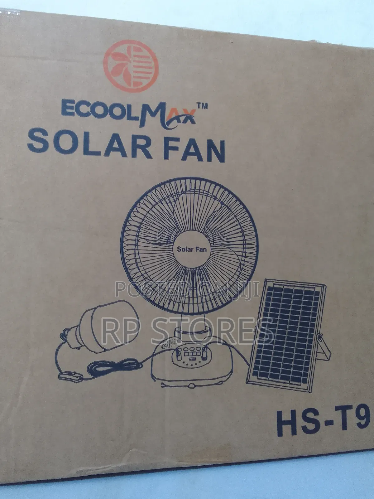 Ecoolmax Table Top Solar Fan With Led Light