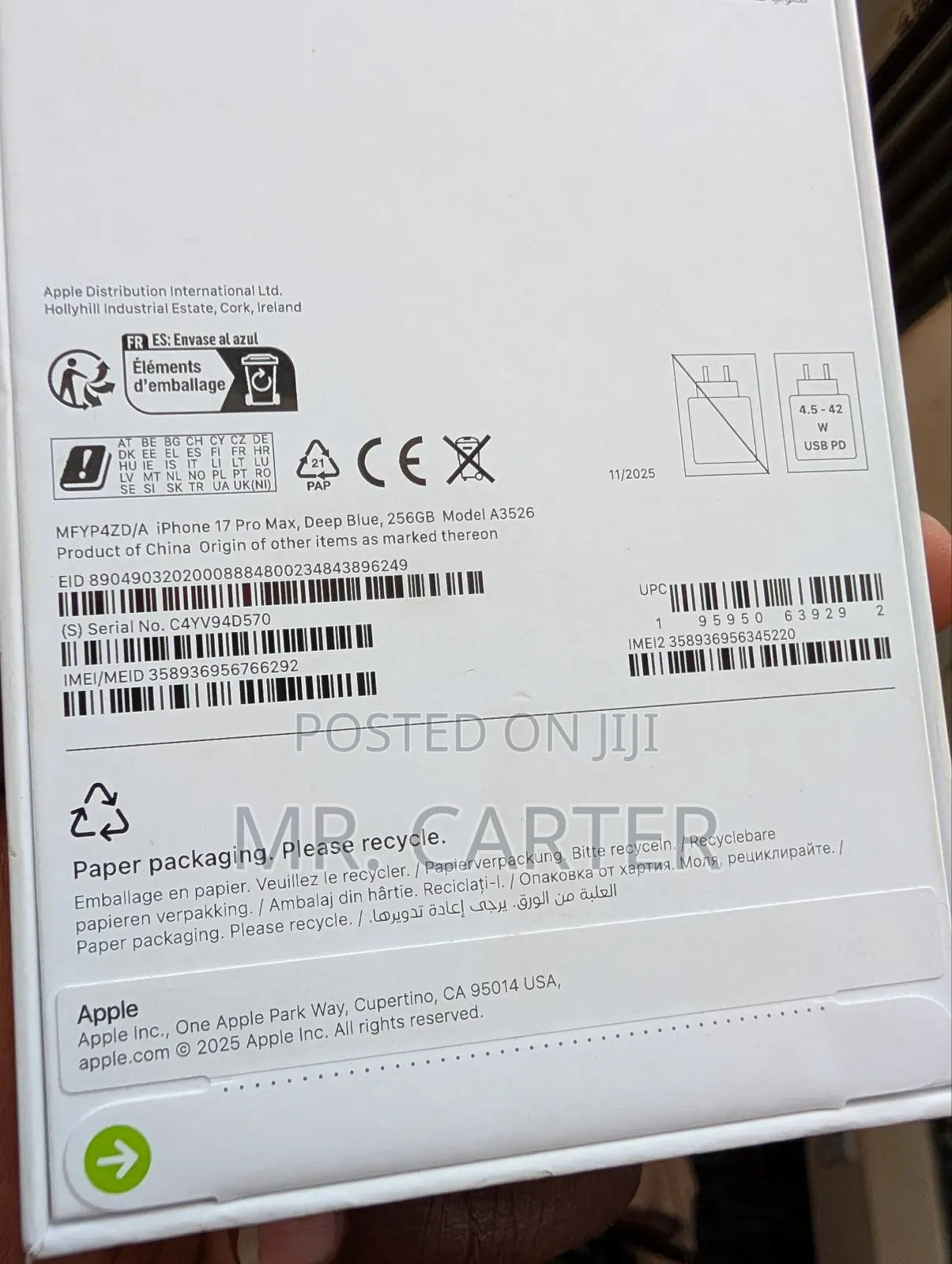 New Apple iPhone 17 Pro Max 256 GB Blue