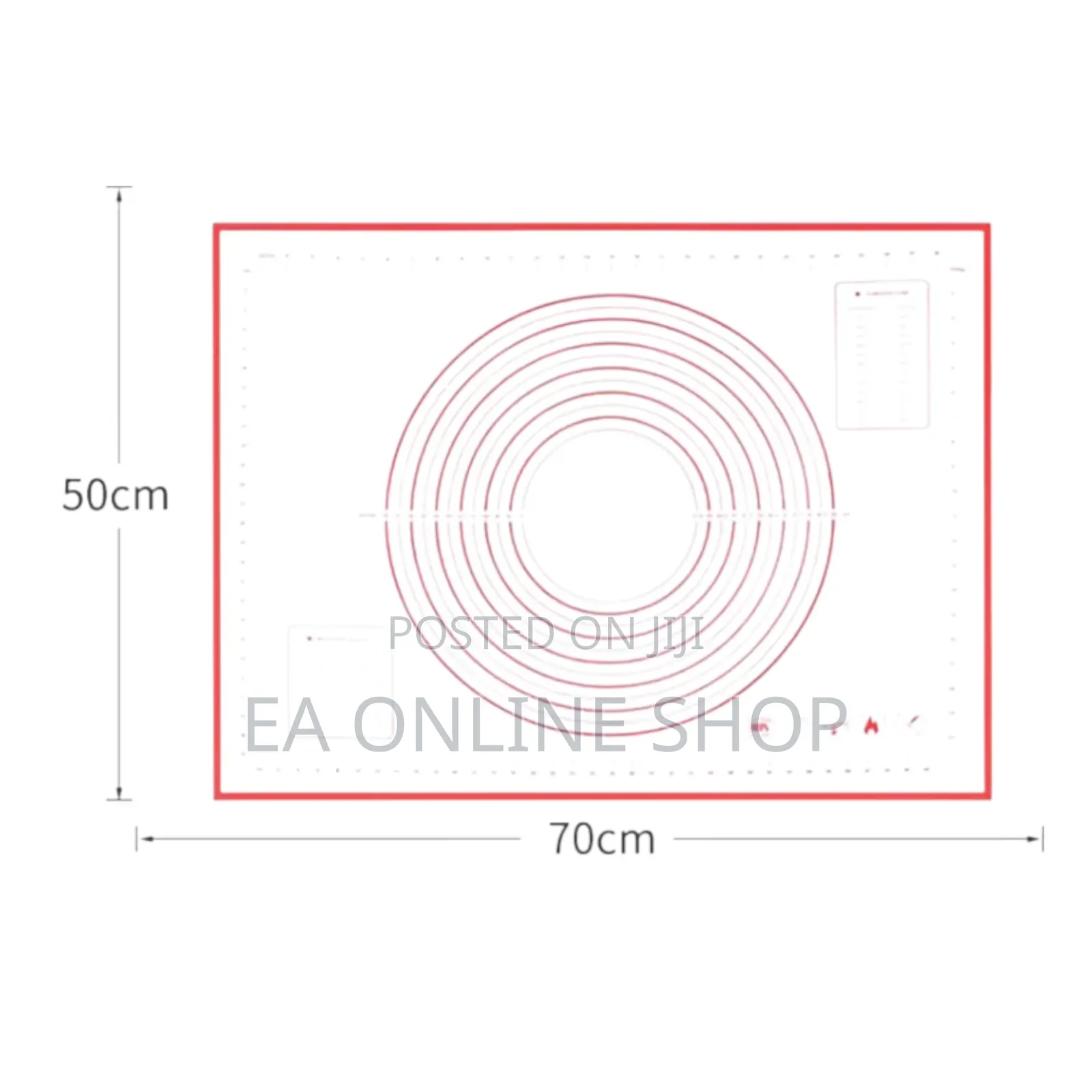 Food Graded Silicone Kneading Rolling Dough Making Mat 70x50cm