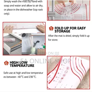 Food Graded Silicone Non Stick Kneading Dough Mat 80x60cm