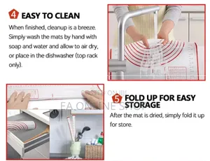Food Graded Silicone Non Stick Kneading Dough Mat 80x60cm