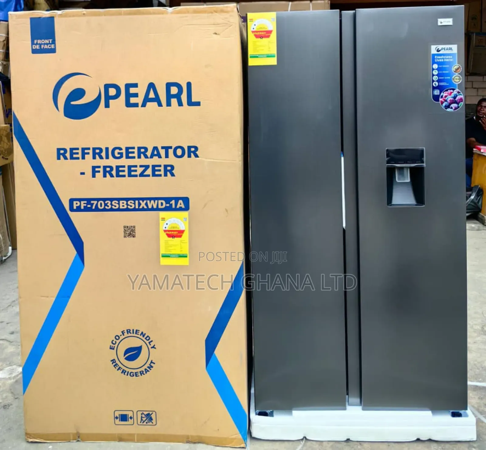 Pearl 436l Side By Side Fridge With Dispenser ( Pf-703sbsixwd-1a)