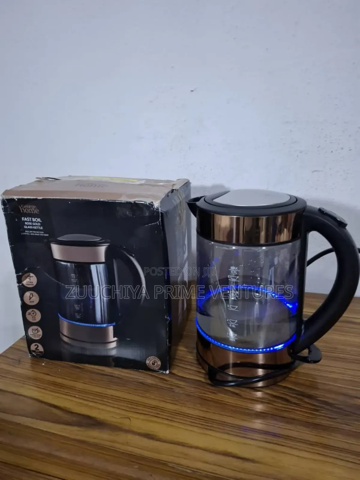 George Home Rose Gold Glass Kettle From Uk