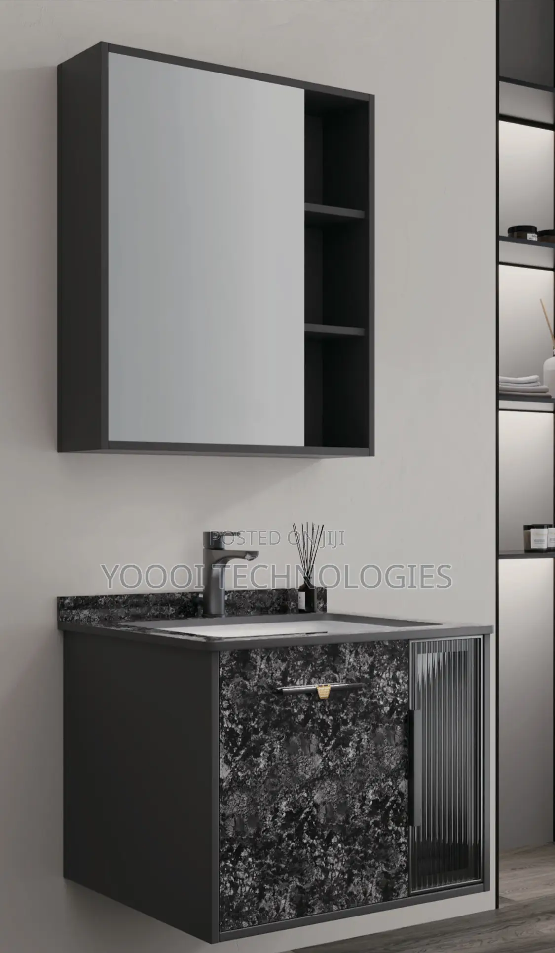 Solid Wood Multi Storage Bathroom Cabinet Basin