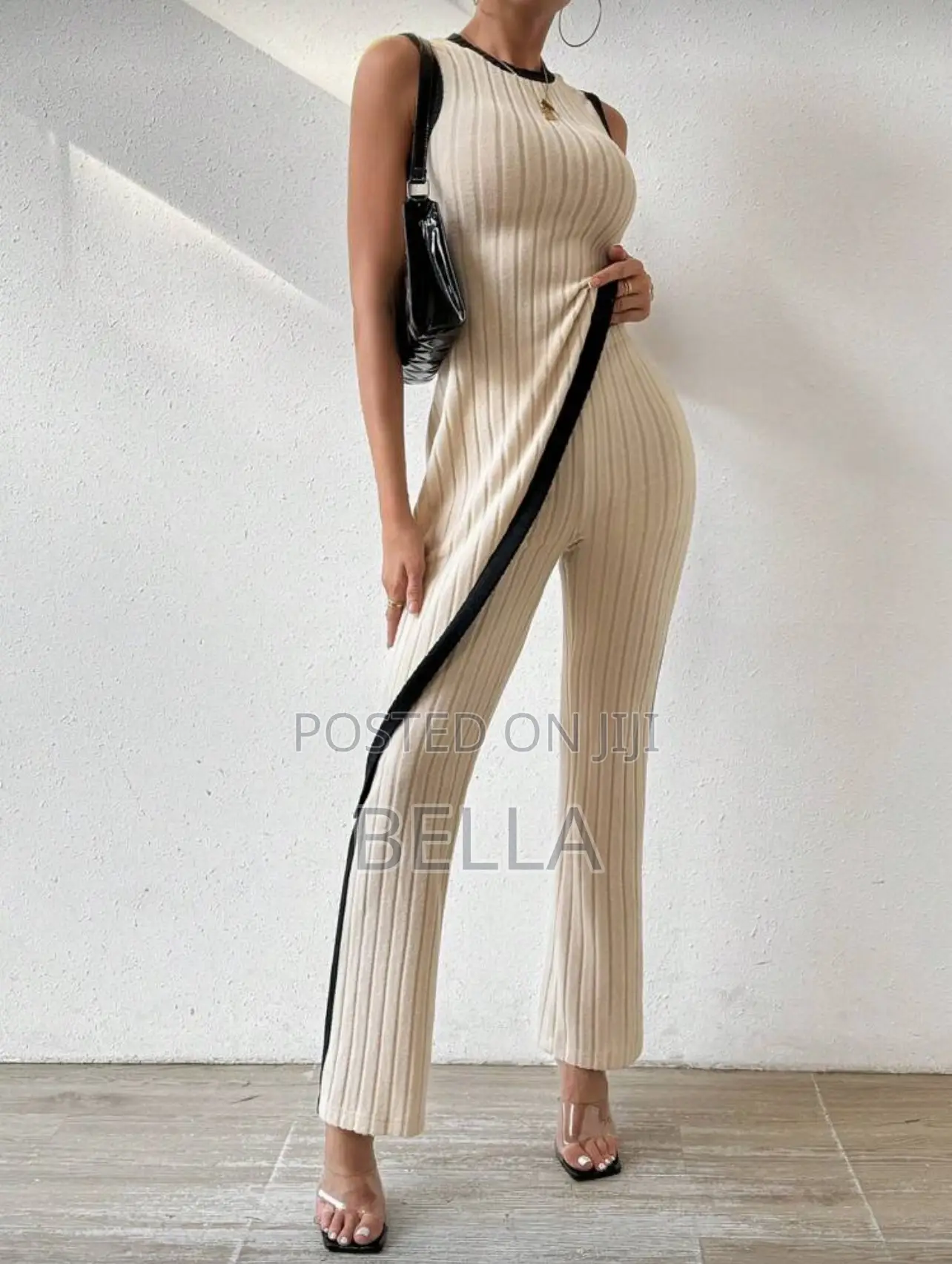 2 Pieces Set Hem Vest Flared Pants.