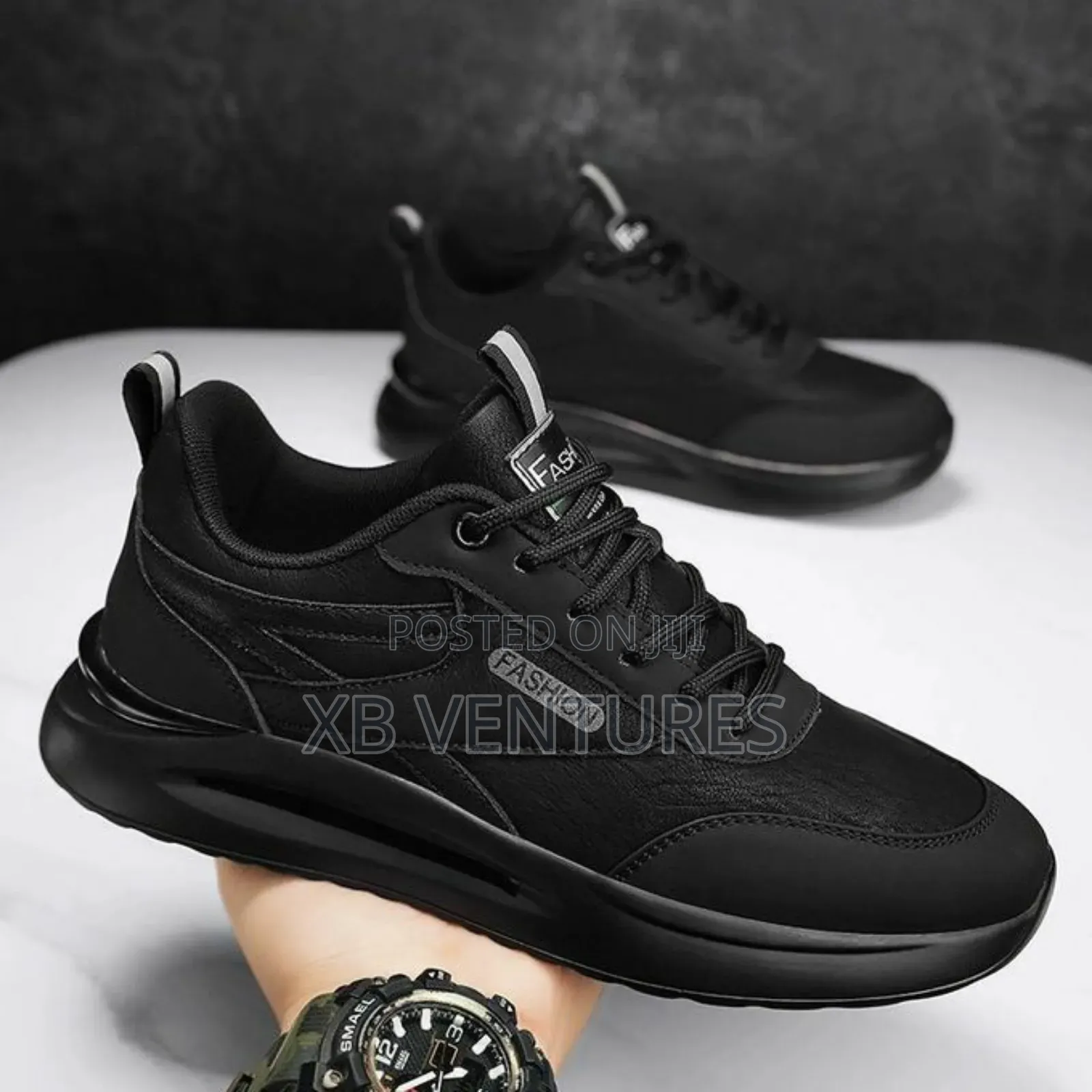 Wear-Resistant Leather Upper -Black