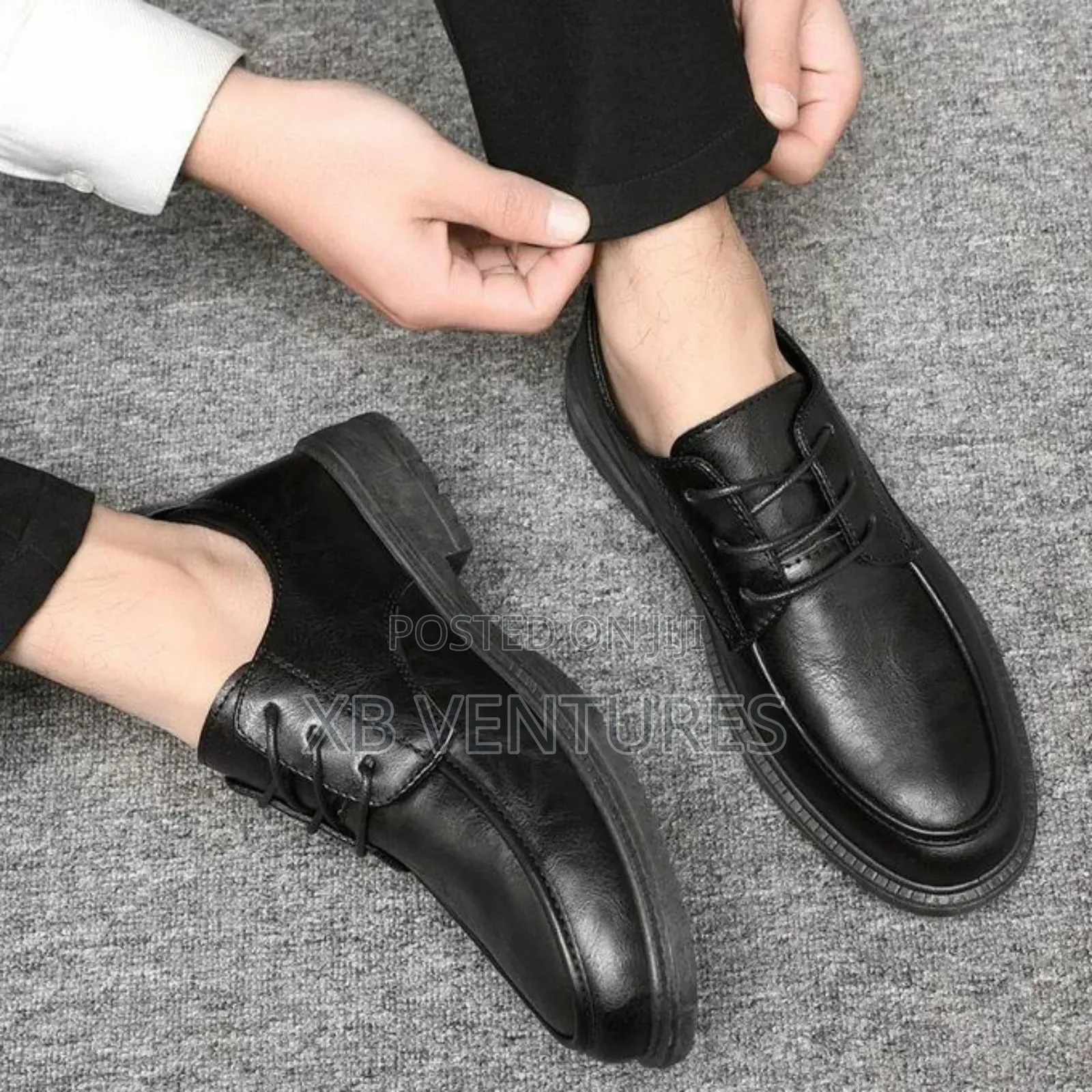 Men's Business Clean Style Leather Shoes -Black