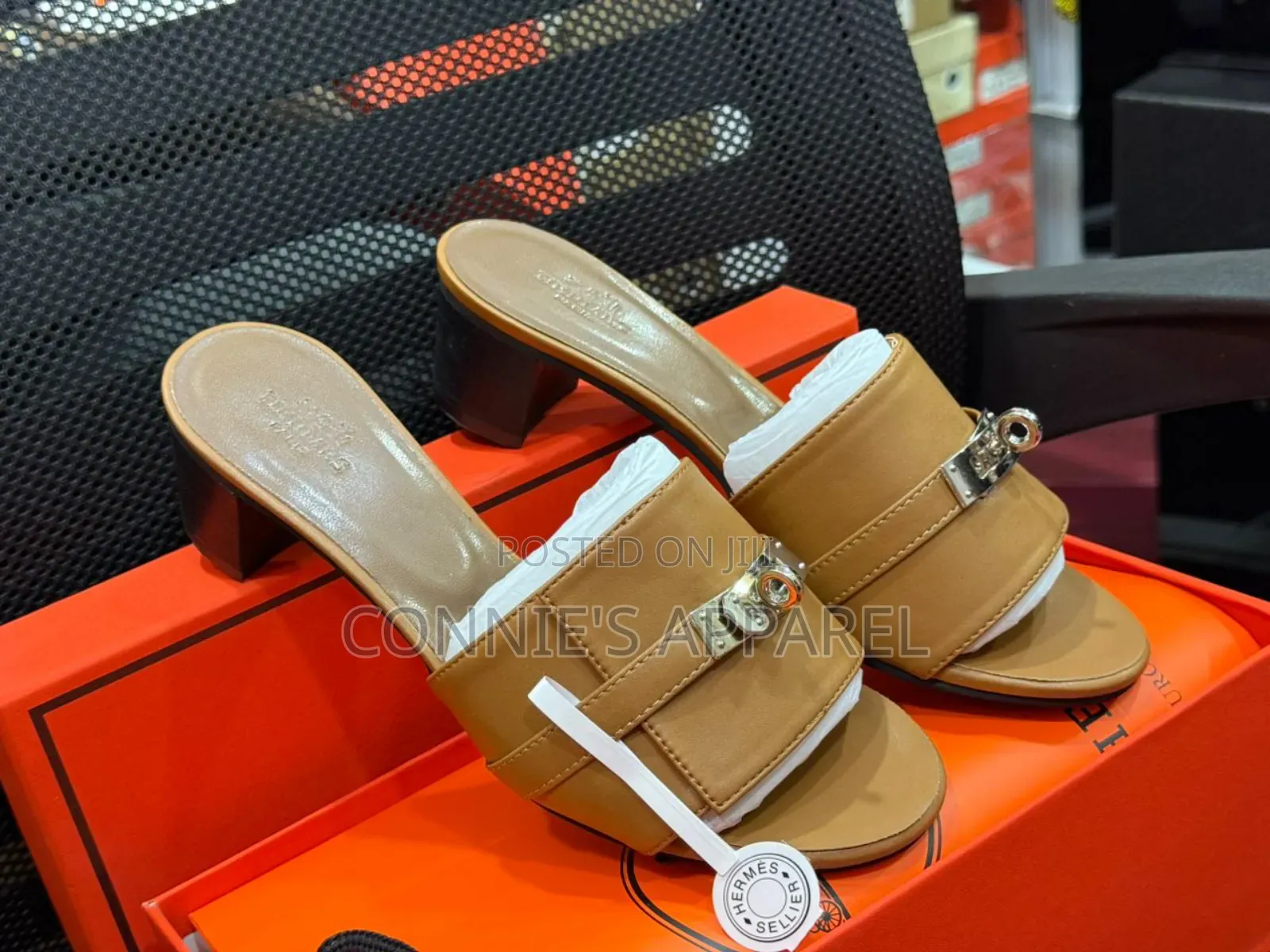 Original Hermes Block Slippers Heel For Women