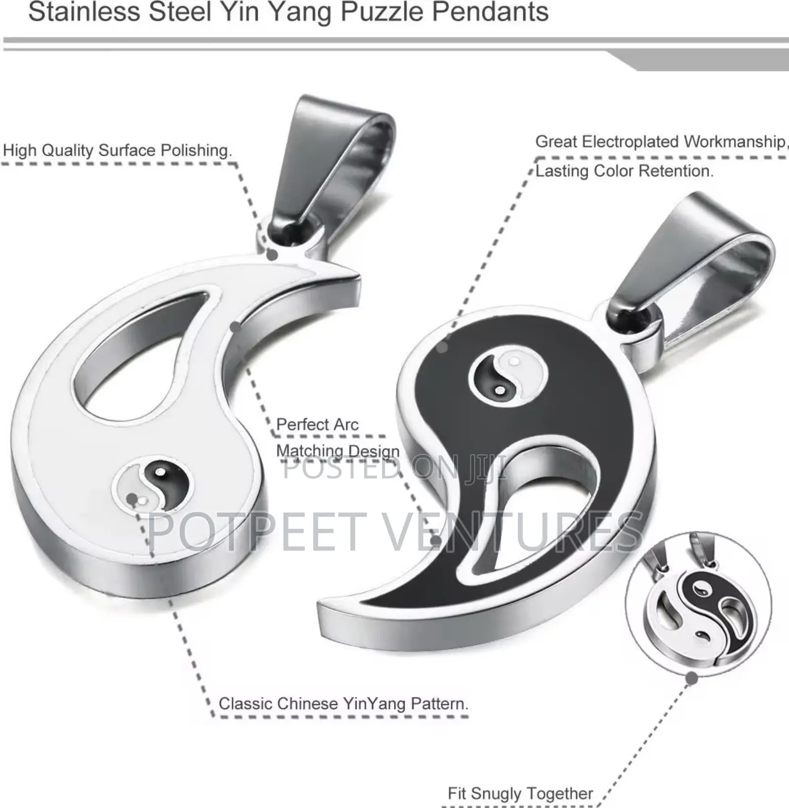 Yin Yang Soulmate Couple Friendship Love Magnetic Necklaces Bracelet