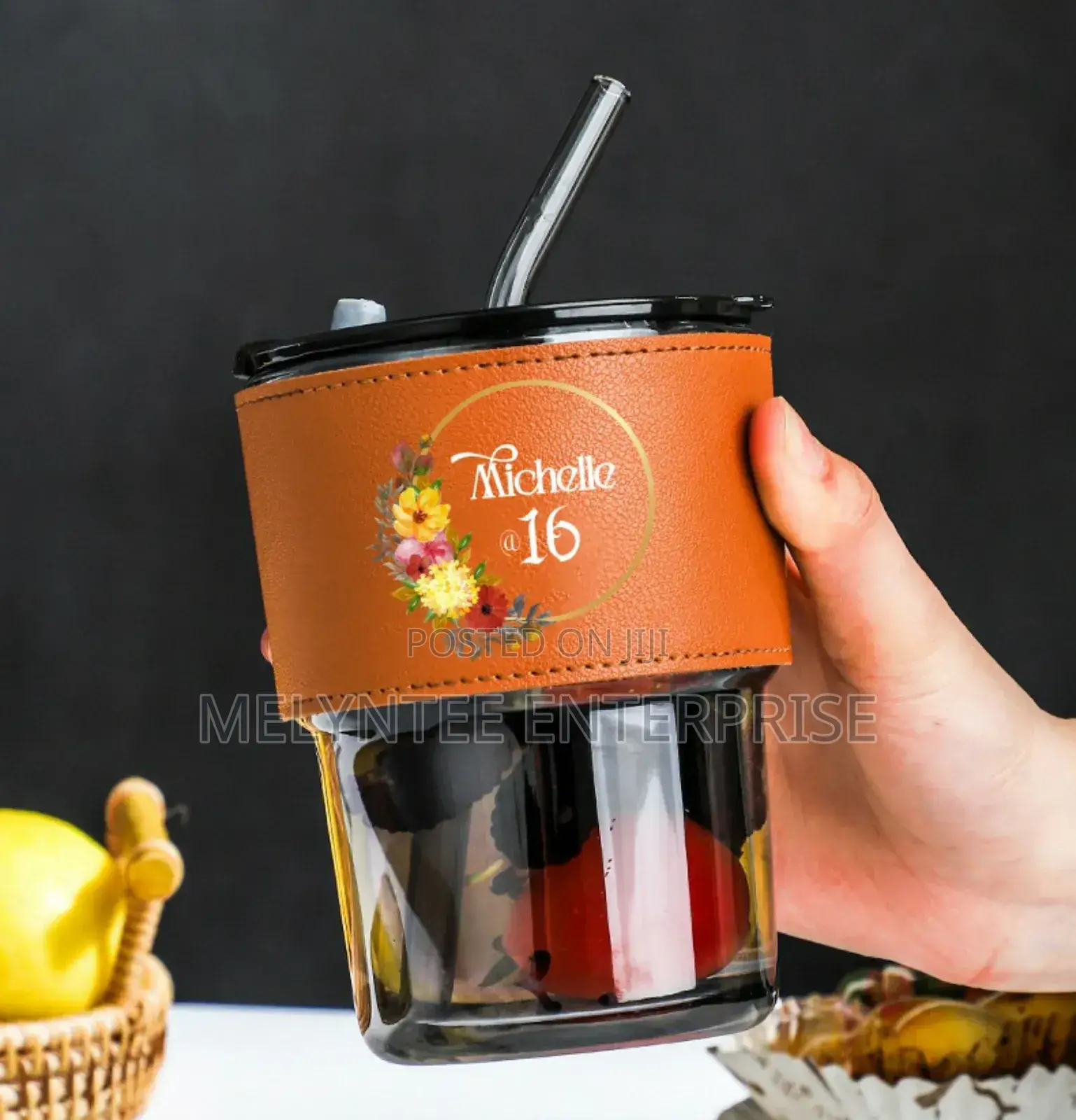 Glass Cup With Straw Can Be Branded for Souvenirs or Gift