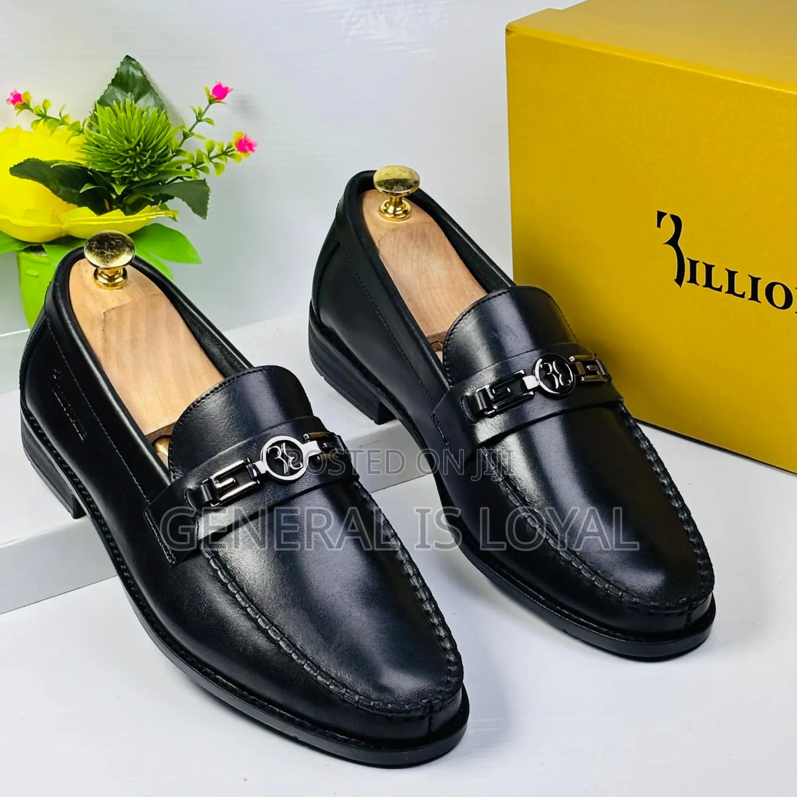 Billionaire Black Leather Penny Loafers Shoe