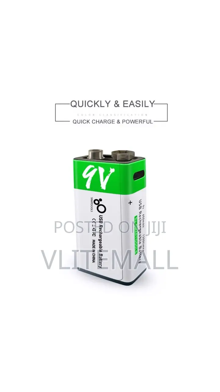 9v Type C Rechargeable Battery