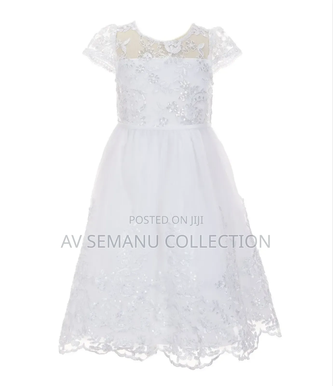 Chantilly Place Little Girls Short Sleeve Sequin-Embellished Dress