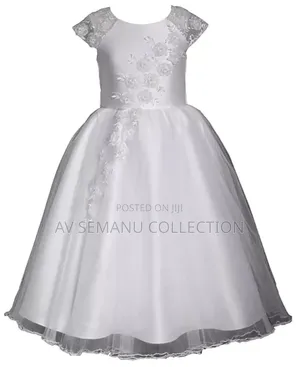 Bonnie Jean Girls' Flower Cascade Communion Dress - White