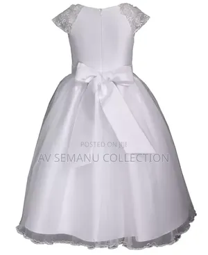 Bonnie Jean Girls' Flower Cascade Communion Dress - White