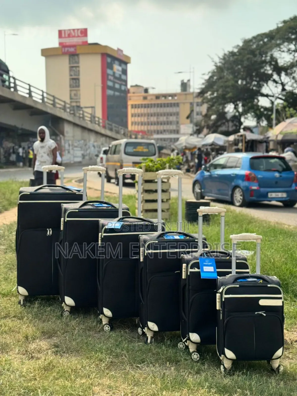 6in1 Material Trolley Luggage With Double Zip and a Carry On