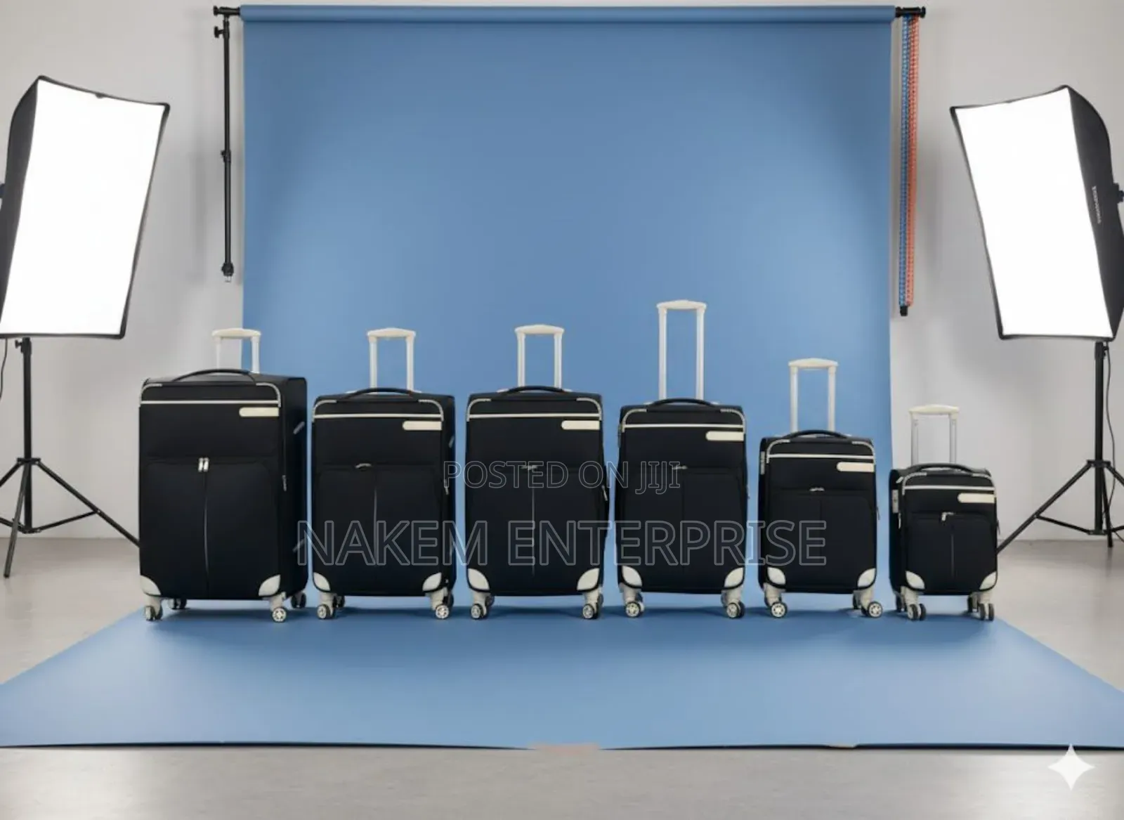 6in1 Material Trolley Luggage With Double Zip and a Carry On