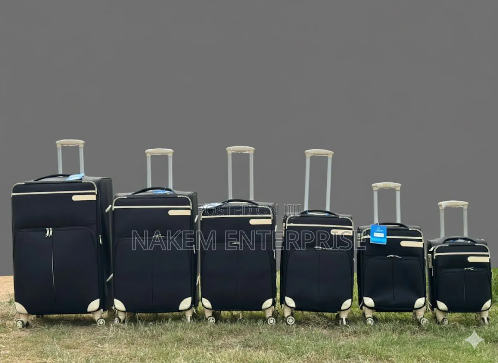 6in1 Material Trolley Luggage With Double Zip and a Carry On