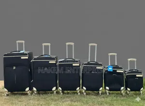 6in1 Material Trolley Luggage With Double Zip and a Carry On