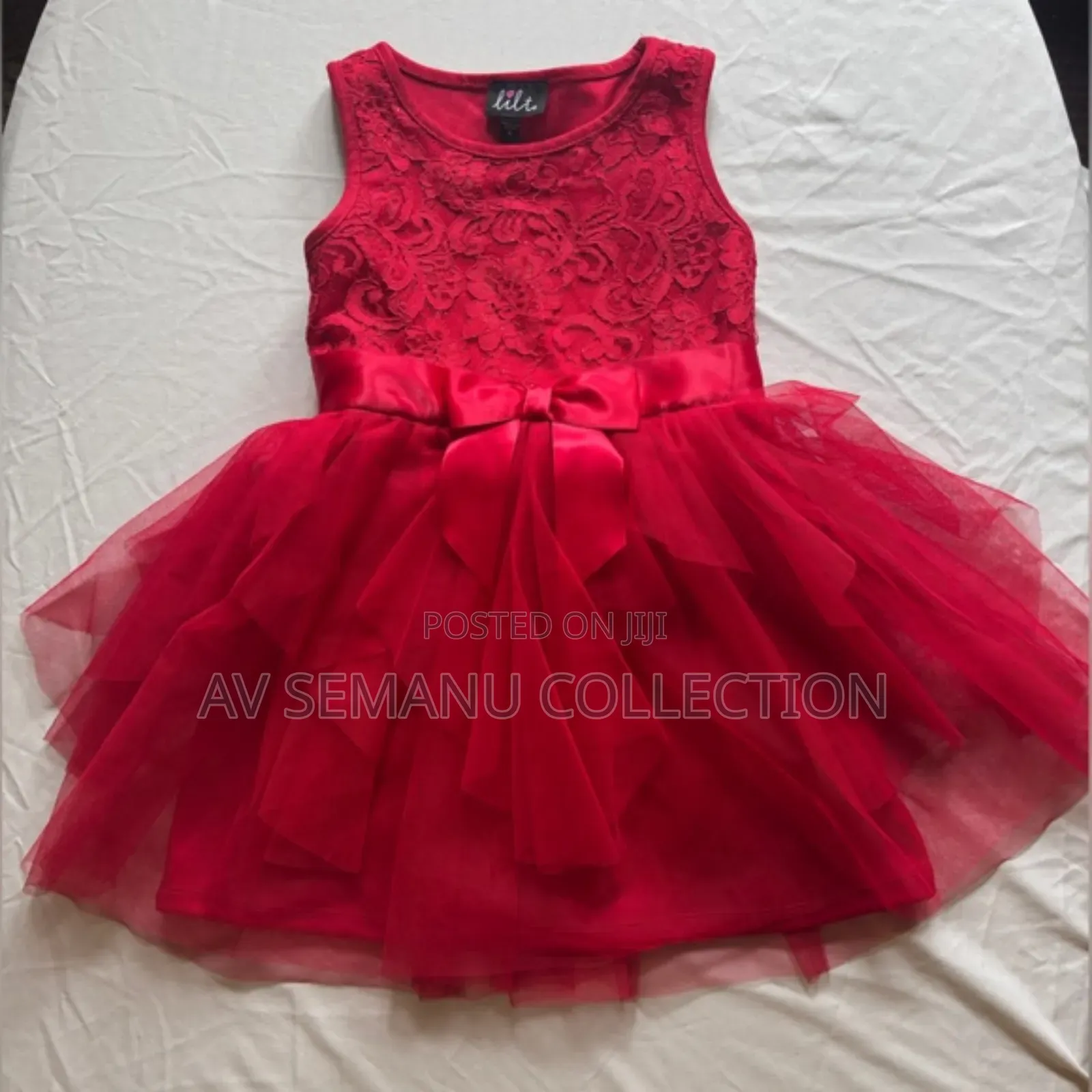 Lilt Red Lace Formal Tutu-Style Dress