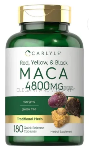 Maca Root(Red, Yellow And Black) 4800mg Per Serving | 180 Capsules